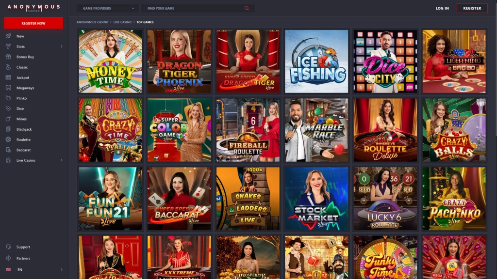 Anonymous Casino Live Shows